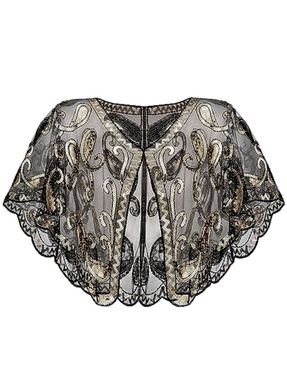Women's 1920s Flapper Shawl Sequin Beaded Shawl and Wrap